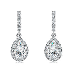 Elegant cubic zircon drop earrings