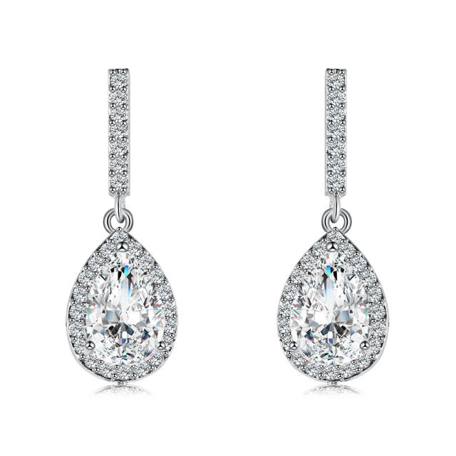 Elegant cubic zircon drop earrings