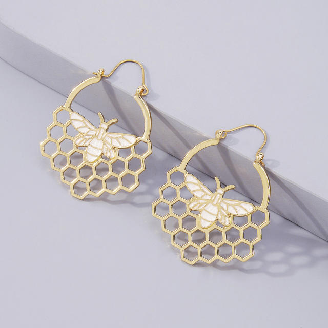 Bee honeycomb earrings