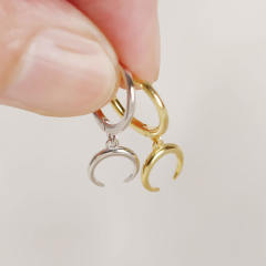 S925 moon huggie earrings
