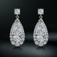 Cubic zircon elegant drop earrings