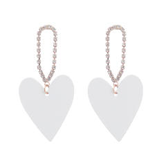 Boho colored heart dangle earrings