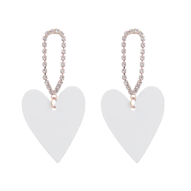 Boho colored heart dangle earrings