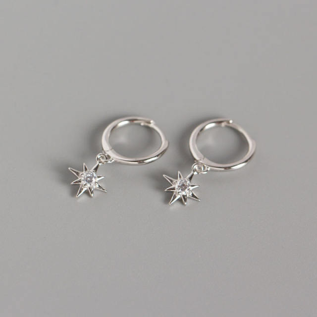 S925 silver rhinestone earrings