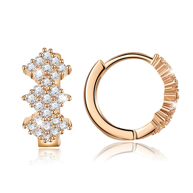Zircon huggie earrings