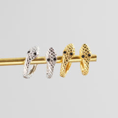 S925 snake huggie earrings