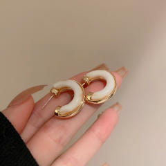 Resin open hoop earrings