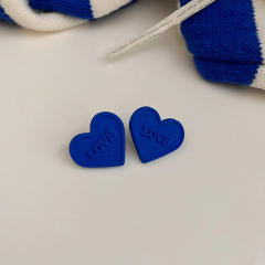 S925 needl blue color series earrings
