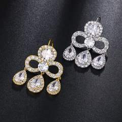 Elegant drop cubic zircon wedding earrings