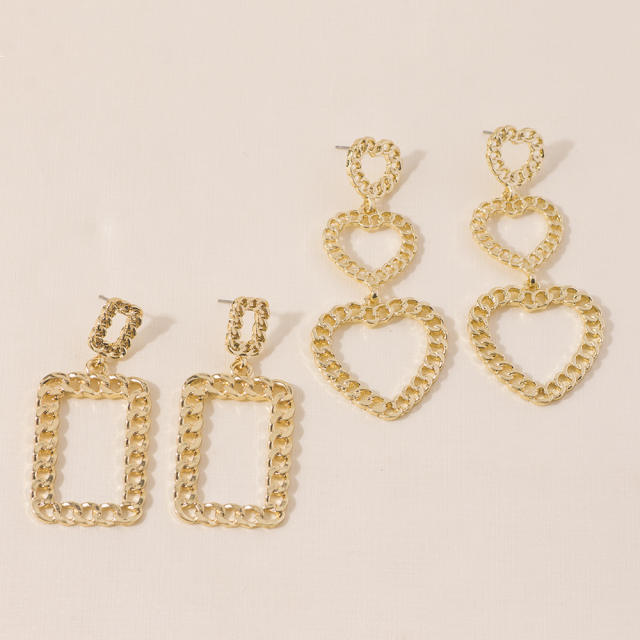 Cuban chain pendant earrings