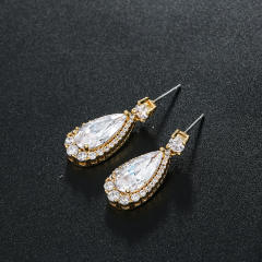 Cubic zircon elegant drop earrings
