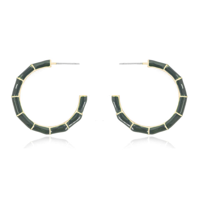 C- shaped bamboo earrings