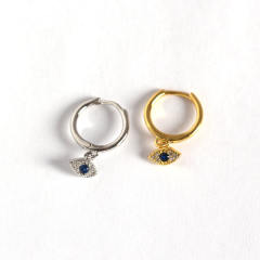 S925 silver evil eye huggie earrings