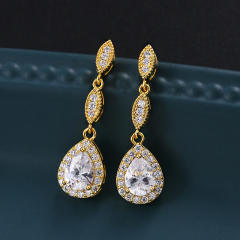 Classic cubic zircon drop earrings