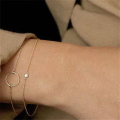 Elegant dainty circle stainless steel bracelet
