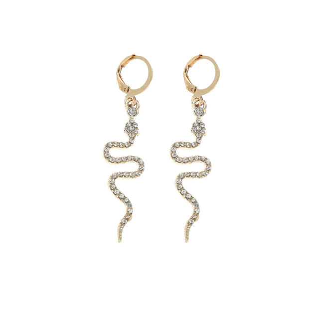 Snake rhinestone earrings