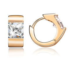Zircon huggie earrings