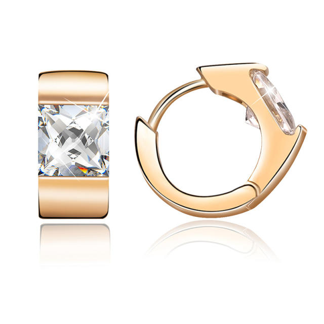 Zircon huggie earrings