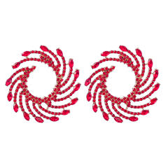 Colored rhinestone statement ear studs
