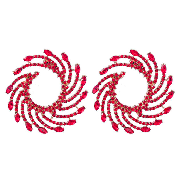 Colored rhinestone statement ear studs