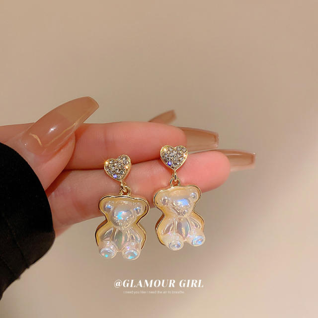 Cute bear drop earrings