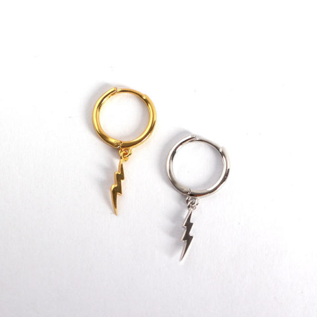 S925 lightning drop huggie earrings