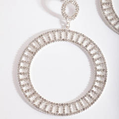 Large size ring diamond dangle earrings