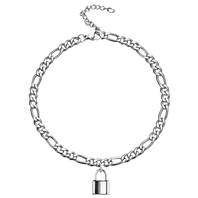 Figaro chain charm stainless steel anklet