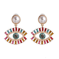 Diamond evil eye earrings