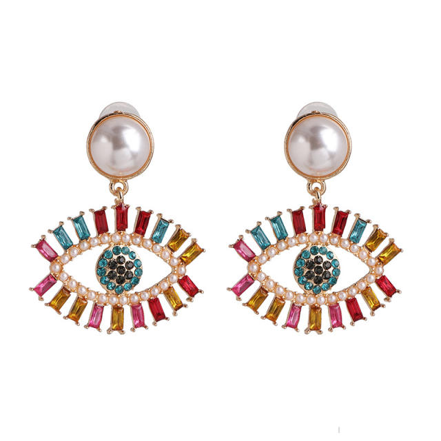 Diamond evil eye earrings