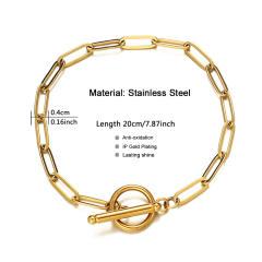 Creative easy match stainless steel bracelet toggle chain bracelet