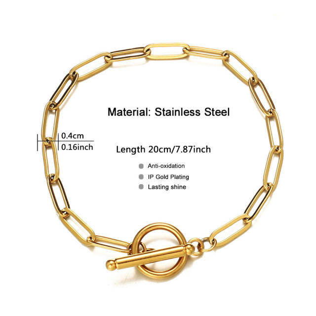 Creative easy match stainless steel bracelet toggle chain bracelet