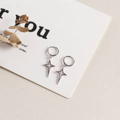 S925 cross huggie earrings