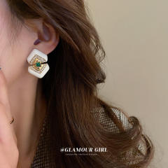 Vintage enamel ear studs