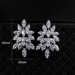 Luxury cubic zircon bridal earrings