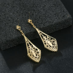Cubic zircon hollow dangle earrings