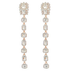 Glass crystal statement long earrings