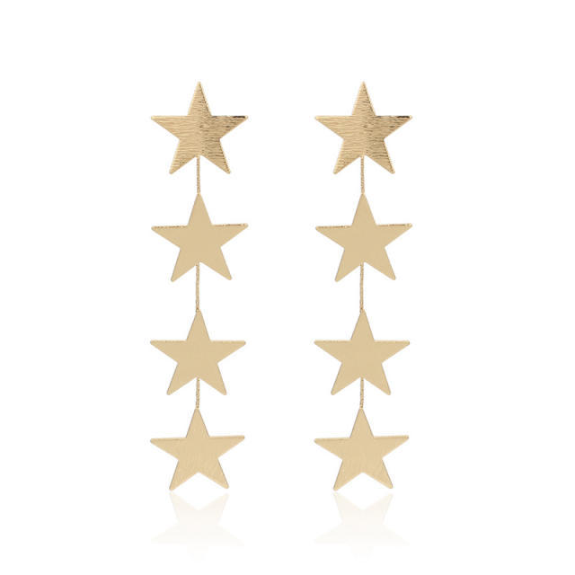 INS gold color star earrings
