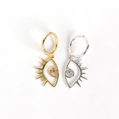 S925 eye drop huggie earrings