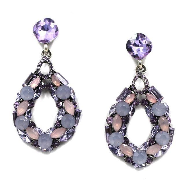 Hollow drop statement earrings