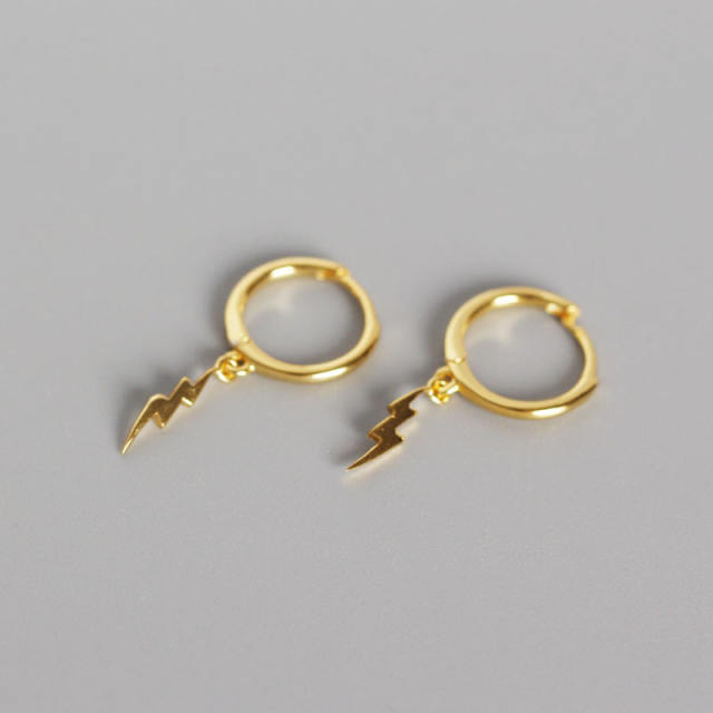 S925 lightning drop huggie earrings