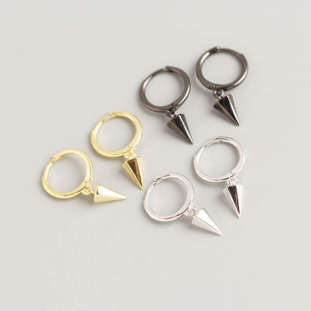 S925 rivet drop huggie earrings