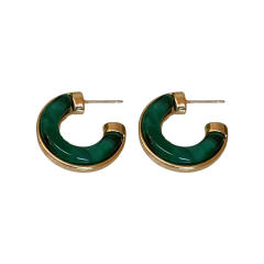 Resin open hoop earrings