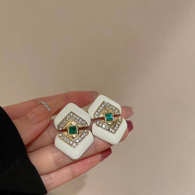 Vintage enamel ear studs