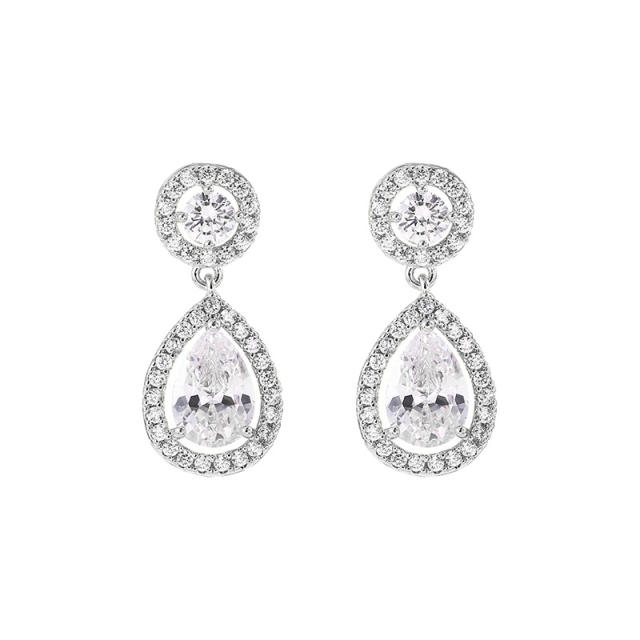 Cubic zircon drop earrings