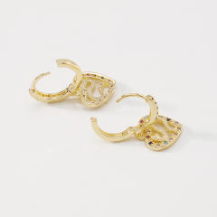Heart drop huggie earrings