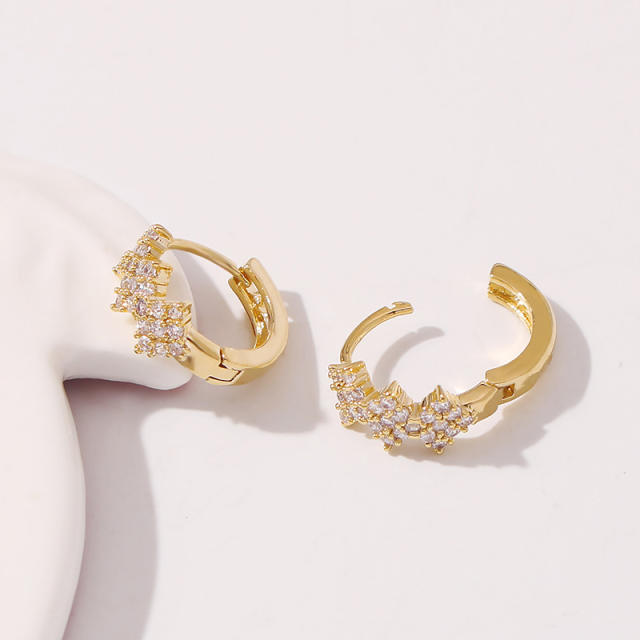 Zircon huggie earrings