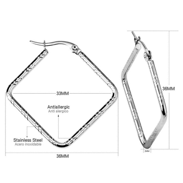Occident fashion heart stainless steel earrings hoop earrings