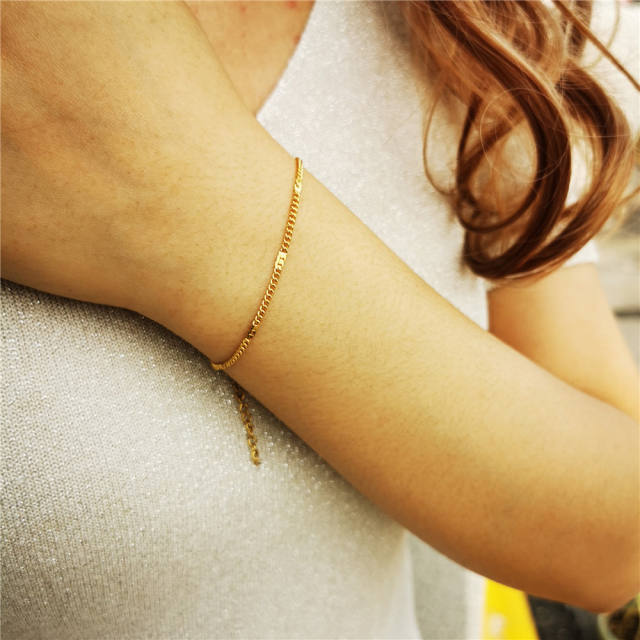 Easy match dainty stainless steel bracelet
