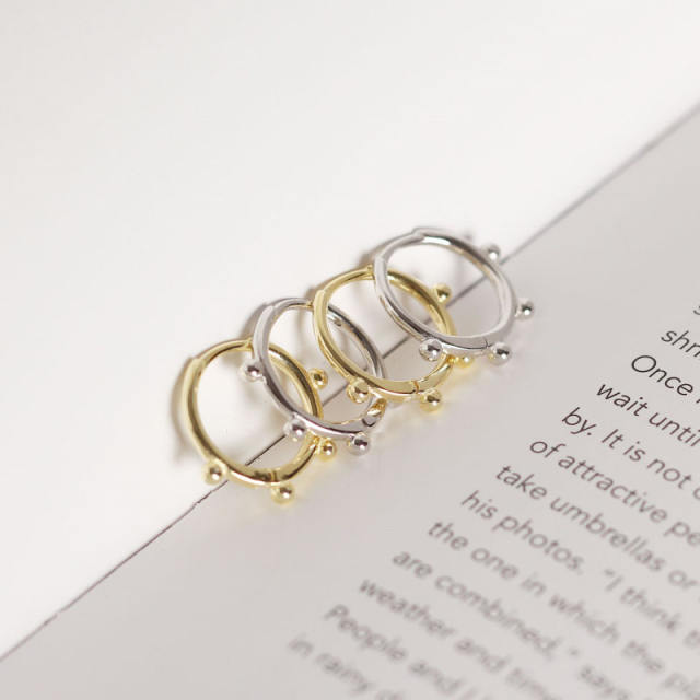 S925 hoop huggie earrings